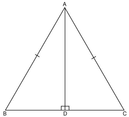 In an isosceles triangle, prove that the altitude from the vertex bisects the base. R.S. Aggarwal Mathematics Solutions ICSE Class 9.