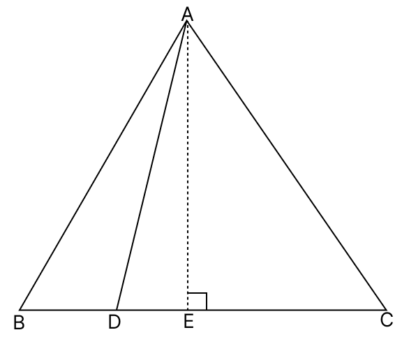 In △ABC, if AB = AC and D is a point on BC. Prove that AB. Pythagoras Theorem, R.S. Aggarwal Mathematics Solutions ICSE Class 9.