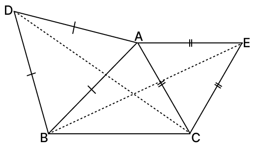 Equilateral triangle ABD and ACE are drawn on the sides AB and AC of △ABC as shown in the figure. Prove that : R.S. Aggarwal Mathematics Solutions ICSE Class 9.
