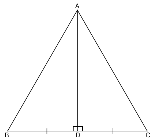 If the altitude from one vertex of a triangle bisects the opposite side, prove that the triangle is isosceles. R.S. Aggarwal Mathematics Solutions ICSE Class 9.