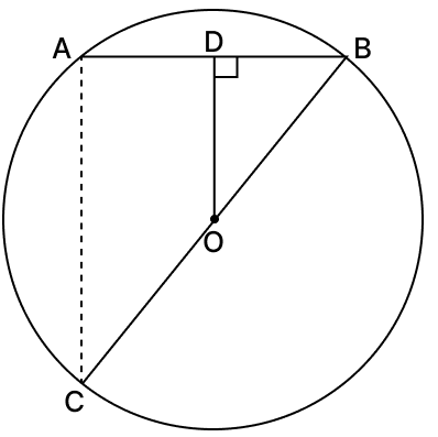 In the adjoining figure, AB is a chord of a circle with centre O and BC is a diameter. If OD ⟂ AB, show that CA = 2OD and CA ∥ OD. Chord Properties of a Circle, R.S. Aggarwal Mathematics Solutions ICSE Class 9.