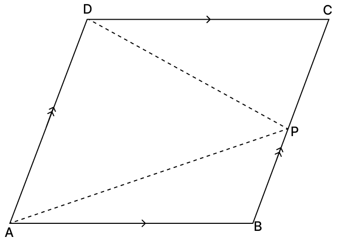 In the given figure, ABCD is a parallelogram and P is a point on BC. Prove that. Quadrilaterals, R.S. Aggarwal Mathematics Solutions ICSE Class 9.