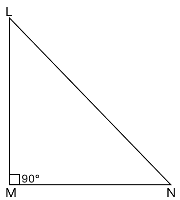 In a △LMN, if ∠M = 90°, name the longest side of the triangle. R.S. Aggarwal Mathematics Solutions ICSE Class 9.