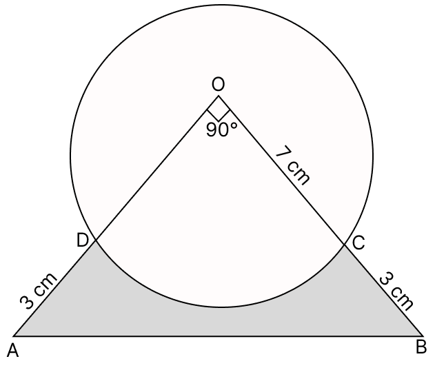 Some mementos are ordered by a school for awarding their students on the occasion of Annual Day. Each memento is designed as shown in the figure, where its base ABCD is silver plated from the front side at the rate of ₹50 per cm. Circumference & Area of a Circle, R.S. Aggarwal Mathematics Solutions ICSE Class 9.