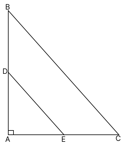 ABC is a right angled isosceles triangle in which ∠A = 90°. If D and E are the mid-points of AB and AC respectively, then ∠ADE =R.S. Aggarwal Mathematics Solutions ICSE Class 9.