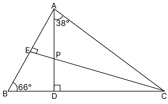 In the given figure, ∠ABC = 66°, ∠DAC = 38°.R.S. Aggarwal Mathematics Solutions ICSE Class 9.