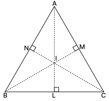 The perpendicular bisectors of the sides of a △ABC meet at I. Prove that : IA = IB = IC. R.S. Aggarwal Mathematics Solutions ICSE Class 9.