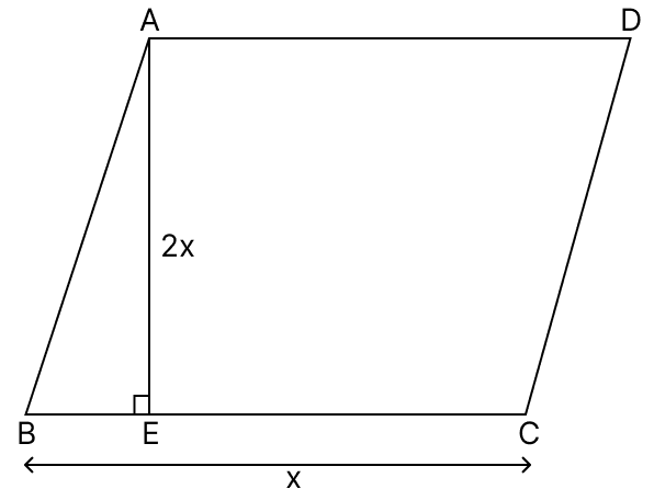 The area of a parallelogram is 338. If its altitude is twice the corresponding base, determine the base and the altitude. ARC Properties of Circle, R.S. Aggarwal Mathematics Solutions ICSE Class 9.