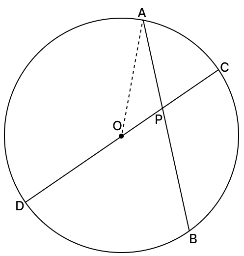 In the circle, chord AB of length 12 cm is bisected by diameter CD at P, so that CP = 3 cm. Radius of the circle is. Chord Properties of a Circle, R.S. Aggarwal Mathematics Solutions ICSE Class 9.
