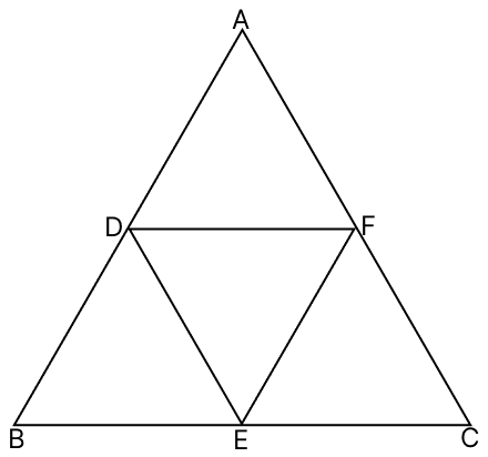 If D, E, F are respectively the mid-points of the sides AB, BC and CA of an equilateral triangle ABC, prove that △DEF is also an equilateral triangle.R.S. Aggarwal Mathematics Solutions ICSE Class 9.