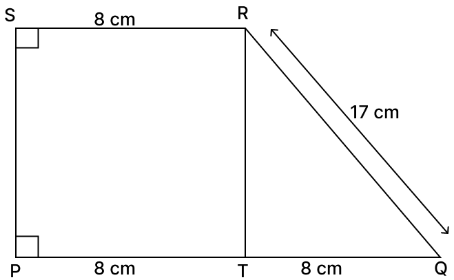 The area of trapezium PQRS will be. Quadrilaterals, R.S. Aggarwal Mathematics Solutions ICSE Class 9.