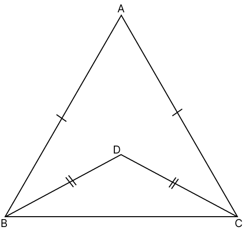 In the figure, AB = AC and DB = DC. ∠ABD : ∠ACD is : R.S. Aggarwal Mathematics Solutions ICSE Class 9.