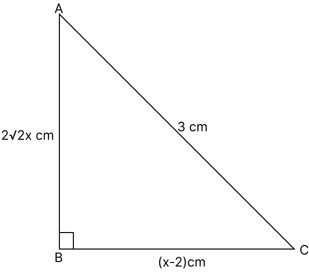 The lengths of the adjacent sides of the right angle of a right-angled triangle. Pythagoras Theorem, R.S. Aggarwal Mathematics Solutions ICSE Class 9.