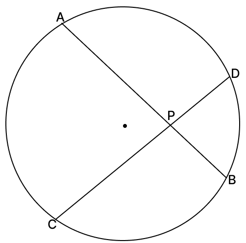 In the given figure, two chords AB and CD of a circle intersect at a point P. Chord Properties of a Circle, R.S. Aggarwal Mathematics Solutions ICSE Class 9.