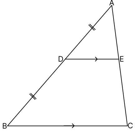 In the adjoining figure, AD = BD and DE || BC. If AC = 6 cm and DE = 4 cm, then the length of BC is. R.S. Aggarwal Mathematics Solutions ICSE Class 9.