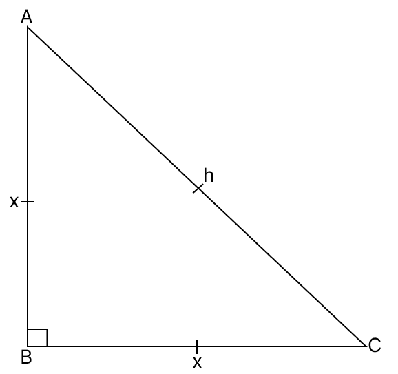 Find the length of hypotenuse of an isosceles right angled triangle, having an area of 200 cm. ARC Properties of Circle, R.S. Aggarwal Mathematics Solutions ICSE Class 9.