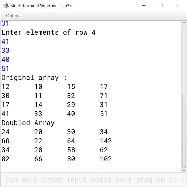 BlueJ output of KboatDDADouble.java