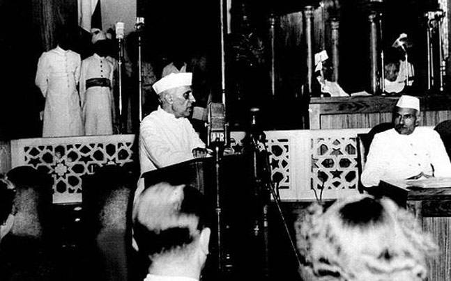 In the historic photograph, Pandit Jawaharlal Nehru, is seen giving his famous speech in the Constituent Assembly on August 14, 1947. Mention the Provisions of the Indian Independence Act of 1947 regarding the Constituent Assembly? Discuss three basic reasons why the Cabinet Mission Plan rejected the demand for Pakistan. Mention four important reasons for the All-India Congress Committee accepting the Mountbatten Plan. Independence and Partition of India, Total History and Civics Solutions ICSE Class 10.