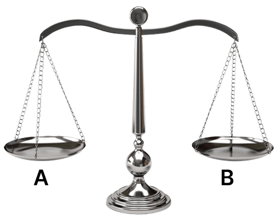 Mohan's father sells fruits and vegetables. Since Mohan has learnt about measuring mass at school, he is helping his father. He has a beam balance. Let us call the pans of the beam balance as A and B. There are known weights of 50 g, 200 g, 500 g and 1000 g at his shop. Physical Quantities and Measurement, Viva Physics Solutions ICSE Class 6.