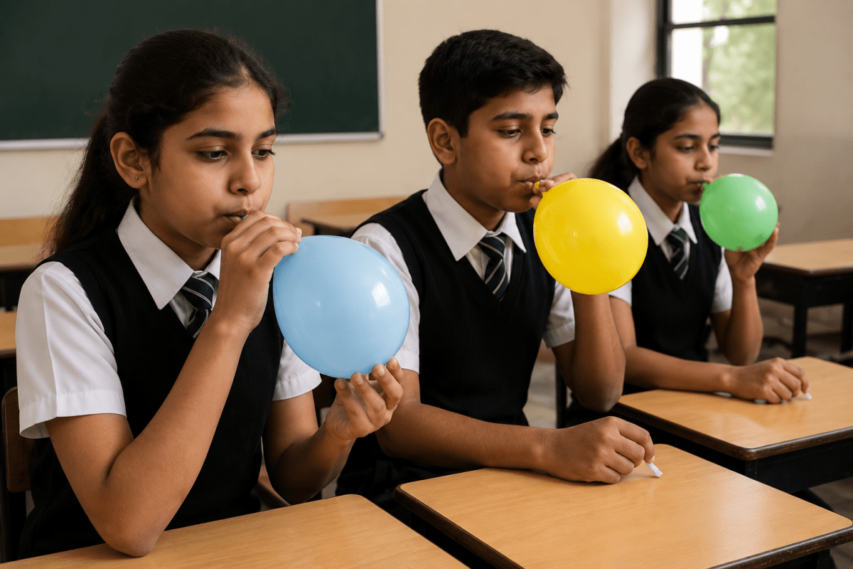 In the class, the teacher gave each group a balloon, a straw, string and tape. Energy, Viva Physics Solutions ICSE Class 6.