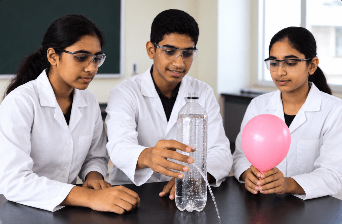 In a science lab, students filled a bottle with water and made three holes at different heights. They observed that water from the lowest hole came out with more force. Later, they inflated a balloon and noticed it expanded in all directions equally. Understanding Force & Pressure Around Us, ICSE Class 8 Viva Physics Solutions.