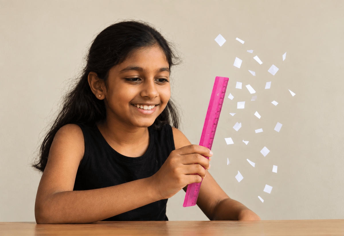 Laxmi rubbed a plastic scale on her hair and then brought it near bits of paper. To her surprise, the scale attracted the paper pieces. She also noticed that during thunderstorms, her hair would sometimes stand up when she touched metal objects. Electricity in Our Lives, ICSE Class 8 Viva Physics Solutions.