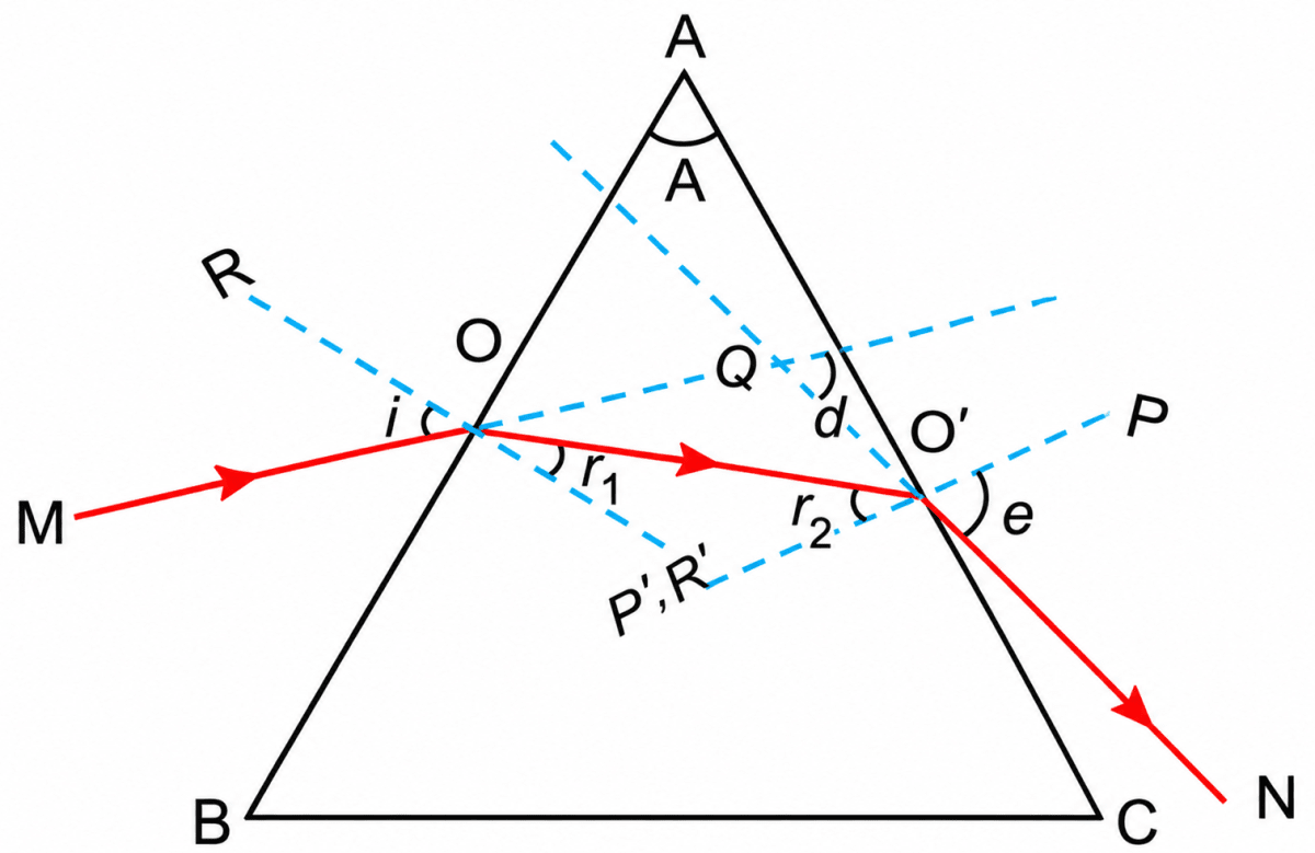Explain refraction of light through a prism. Exploring the Wonders of Light, ICSE Class 8 Viva Physics Solutions.