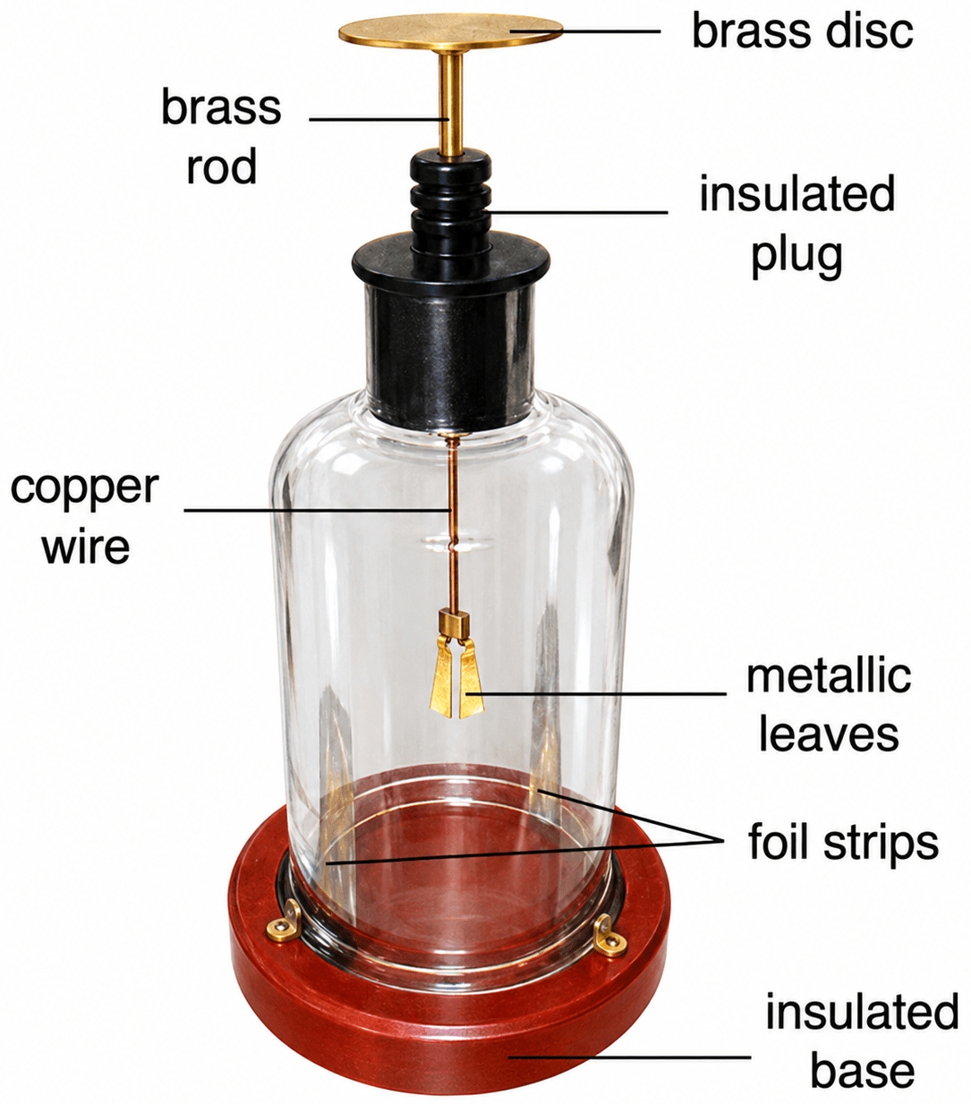 Explain the construction and working of a gold-leaf electroscope with a neat diagram. Mention its uses. Sample Practice Paper 2, ICSE Class 8 Viva Physics Solutions.